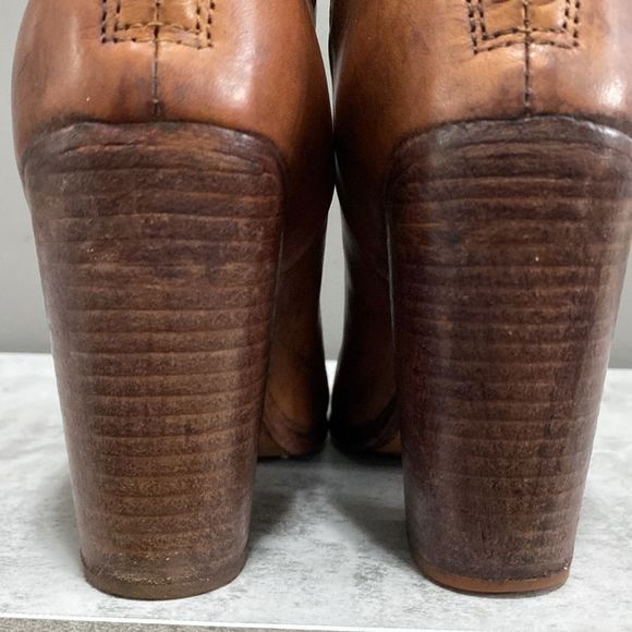 RAG & BONE Brown/Tan Leather Lasercut Accents Ankle Boot/Booties Size 6.5 - Picture 9 of 15